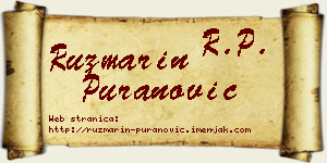 Ruzmarin Puranović vizit kartica